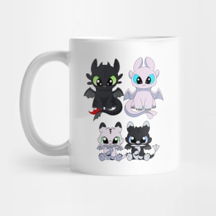 Fury Family dragons Toothless Light fury, night lights, baby dragon Mug